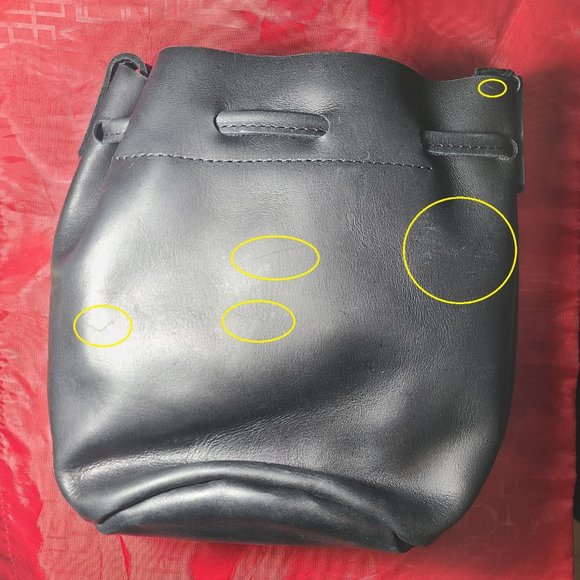 Able Bucket Purse - Tassel Black Leather Ethical Fair Trade Mod Twee Festival - Picture 6 of 15